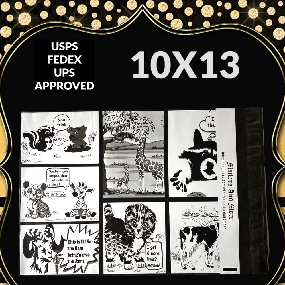 25 10X13 Comic Strip Poly Mailers, Shipping Envelopes PRICE IS FIRM - Picture 8 of 8